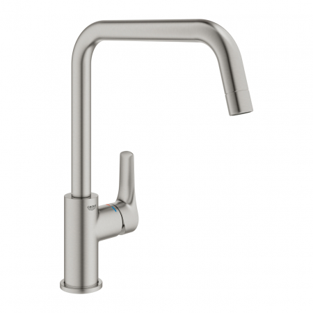Baterii monocomanda - Baterie bucatarie cartus ceramic monocomanda Grohe Eurosmart L-Spout Supersteel