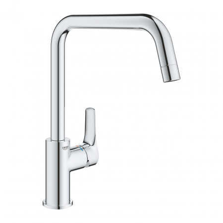 Baterii monocomanda - Baterie bucatarie cartus ceramic cromata monocomanda Grohe Eurosmart L-Spout