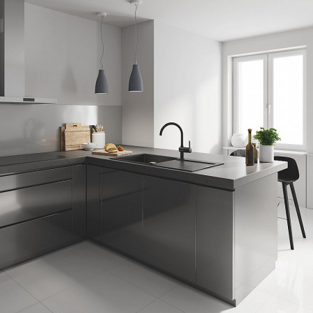 Baterie bucatarie pipa tip C neagra Grohe Minta Velvet [2]