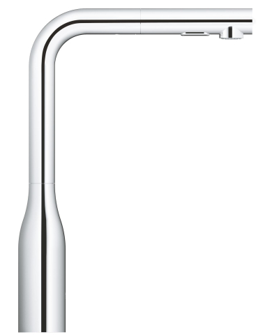 Baterie bucatarie Grohe Essence, pipa tip L 2 functii, 3/8", monocomanda, montare pe blat, pipa pivotanta, cartus ceramic, pipa inalta, dus extractabil, 2 functii, limitator de debit, crom [3]