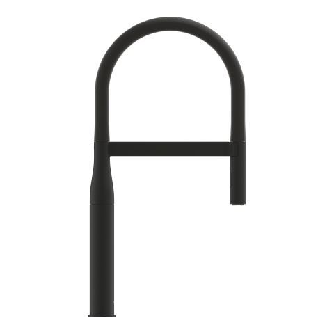 Baterie bucatarie Grohe Essence sink dus profesional pipa medie, monocomanda, pipa pivotanta, pipa extra inalta, tip C, cartus ceramic, dus extractabil, 2 functii, montaj pe blat, negru [2]