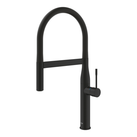 Baterie bucatarie Grohe Essence sink dus profesional pipa medie, monocomanda, pipa pivotanta, pipa extra inalta, tip C, cartus ceramic, dus extractabil, 2 functii, montaj pe blat, negru [3]