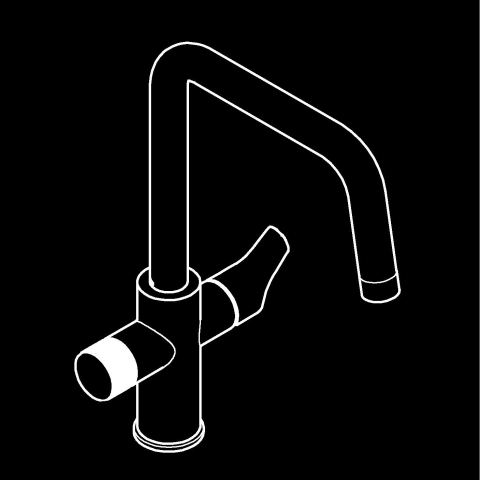 Baterie bucatarie Grohe Blue Pure, monocomanda, 3 cai, inalta, tip U, filtrare apa, cartus ceramic, pentru filtrele Grohe Blue, crom [3]