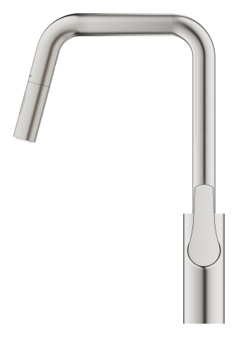 Baterie bucatarie Grohe Eurosmart, inalta, tip U, dus extractabil, 2 functii, cartus ceramic, pivotanta, levier metalic, senzor infrarosu, crom mat [3]