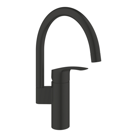 Obiecte sanitare - Baterie bucatarie Grohe Eurosmart monocomanda, cartus ceramic, pipa tip C, pivotanta, negru