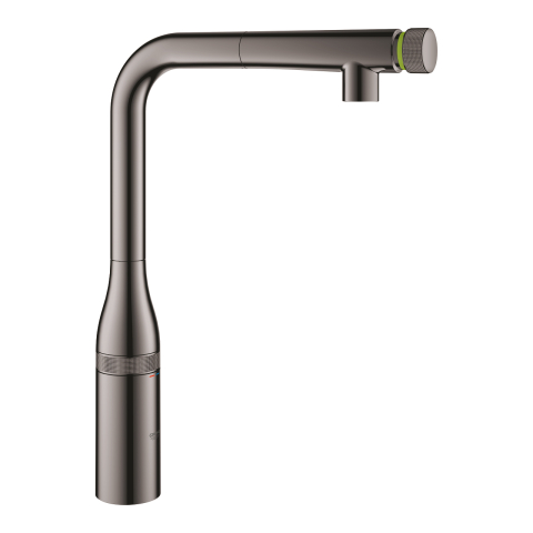 Baterie bucatarie Grohe Essence SmartControl, 3/8'', pipa inalta, tip L, dus extractabil, 2 functii, control apasare si rotire, pivotanta, limitator, antracit [3]