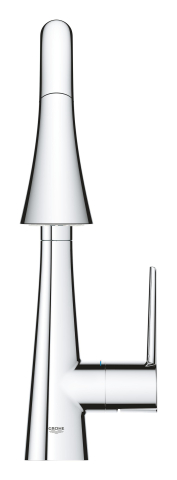 Baterie bucatarie Grohe Scala pipa tip C 3 functii, monocomanda, pivotanta, cartus ceramic, limitator de temperatura, dus extractabil, crom [3]