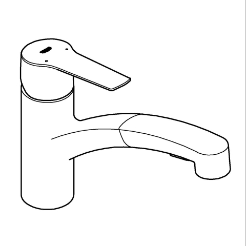 Baterie bucatarie Grohe 1/2" pipa medie, pipa pivotanta, dus extractabil, cartus ceramic, crom [4]