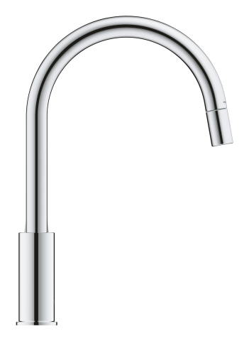 Baterie bucatarie Grohe Start curve sink monocomanda, pivotanta, cartus ceramic, dus extractabil, protectie anti-reflux, crom [1]