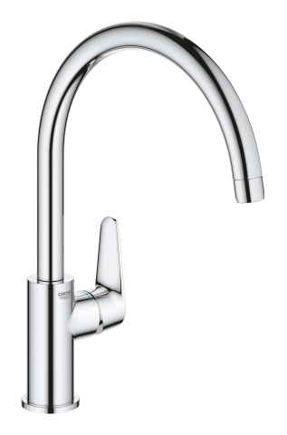Obiecte sanitare - Baterie bucatarie Grohe Start curve pipa tip C, monocomanda, pipa inalta, cartus ceramic, pivotanta, crom