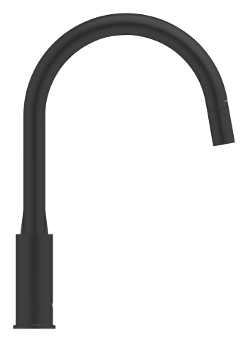 Baterie bucatarie Grohe StartEdge pipa tip C, monocomanda, pipa inalta, tip C, pivotanta, dus extractabil, cartus ceramic, limitator de temperatura, protectie anti-reflux, negru [6]