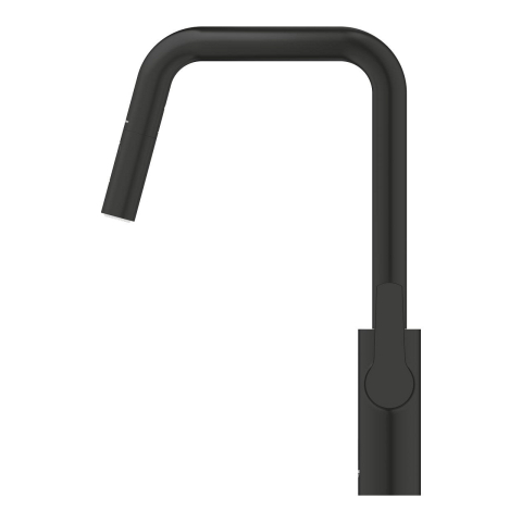 Baterie bucatarie Grohe Start, inalta, tip U, dus extractabil, 2 functii, cartus ceramic, pivotanta, levier metalic, senzor infrarosu, negru mat [1]