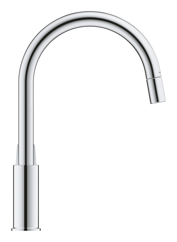 Baterie bucatarie Grohe Start loop pipa monocomanda, cartus ceramic, pipa inalta, dus extractabil, pipa pivotanta, limitator de debit, protectie anti-reflux, crom [3]