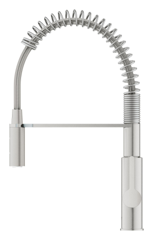 Baterie bucatarie Grohe Via Vosmo dus profesional pipa medie, pipa pivotanta, dus extractabil, 2 functii, crom mat [3]