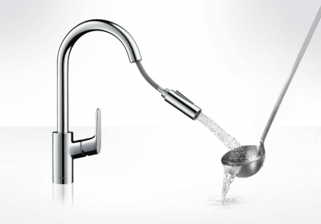 Baterie bucatarie Hansgrohe Focus 240 dus extractibil crom [2]