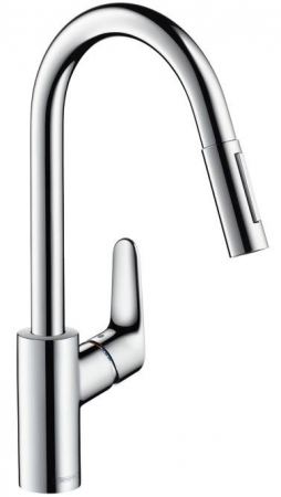 Baterii monocomanda - Baterie bucatarie Hansgrohe Focus 240 dus extractibil crom