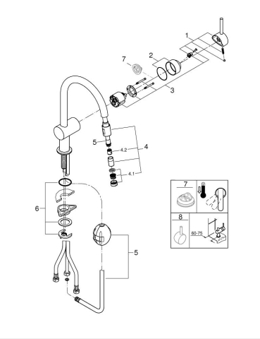 Baterie bucatarie Grohe Minta cu monocomanda 1/2", crom [1]