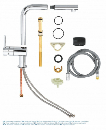Baterie bucatarie cu dus pipa tip L cromata Grohe Minta [5]