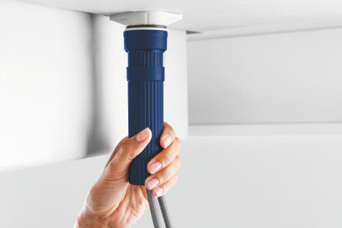 Baterie bucatarie Grohe StartEdge pipa monocomanda, pipa inalta, pivotanta, dus extractabil, cartus ceramic, limitator de temperatura, protectie anti-reflux, crom [9]