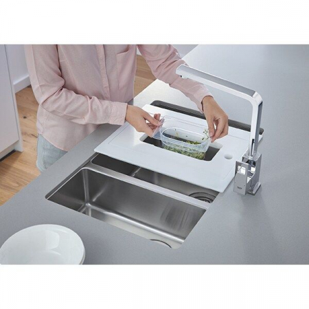 Baterie bucatarie cartus ceramic cromata montare pe chiuveta Grohe Eurocube [3]
