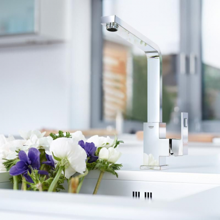 Baterie bucatarie cartus ceramic cromata montare pe chiuveta Grohe Eurocube [2]
