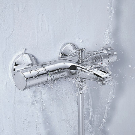 Baterie cada cu termostat cartus termostatat filtru impuritati diverter cromata Grohe Grohtherm 800 [2]