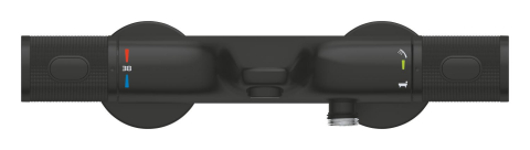 Baterie cada cu termostat Grohe Precision Feel 1/2", diverter, termostat, cartus ceramic, montare pe perete, negru mat [4]