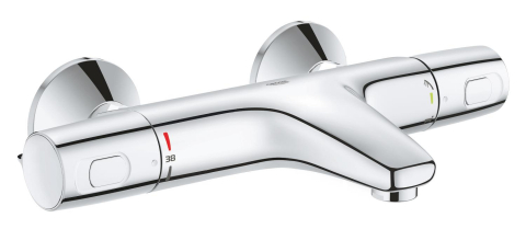 Obiecte sanitare - Baterie cada cu termostat Grohe Precision trend 1/2", montaj pe perete, suprafara cartus ceramic, limitator debit, diverter, crom