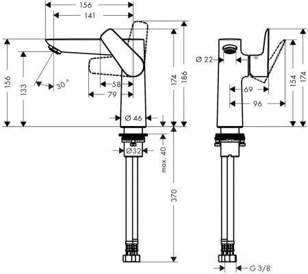 Baterie lavoar Hansgrohe Talis E 150 fara ventil [1]