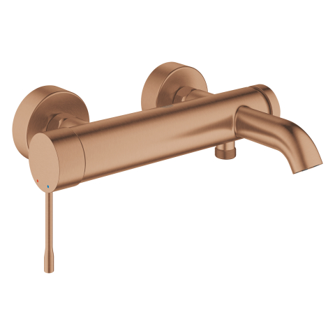 Obiecte sanitare - Baterie cada Grohe Essence New monocomanda, cartus ceramic, diverter, protectie reflux, cupru mat