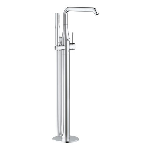 Obiecte sanitare - Baterie cada Grohe Essence New pipa tip U montare pe podea, 1/2"'', monocomanda, include set de dus, pivotanta, o pulverizare, necesita corp instalare, crom