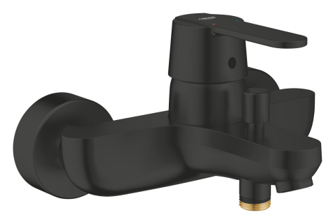 Obiecte sanitare - Baterie cada Grohe Get aparenta, monocomanda, diverter, aerator, limitator, negru mat