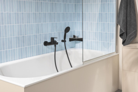 Baterie cada Grohe Get aparenta, monocomanda, diverter, aerator, limitator, negru mat [7]