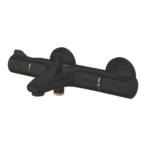 Baterie cada Grohe Grohtherm montare pe perete, termostat, cartus ceramic, diverter, protectie anti-reflux, limitator temperatura, negru mat [1]