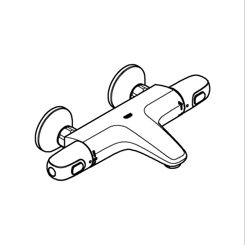 Baterie cada Grohe Grohtherm 1000, montare pe perete, termostat, cartus ceramic, diverter, protectie anti-reflux, crom [3]