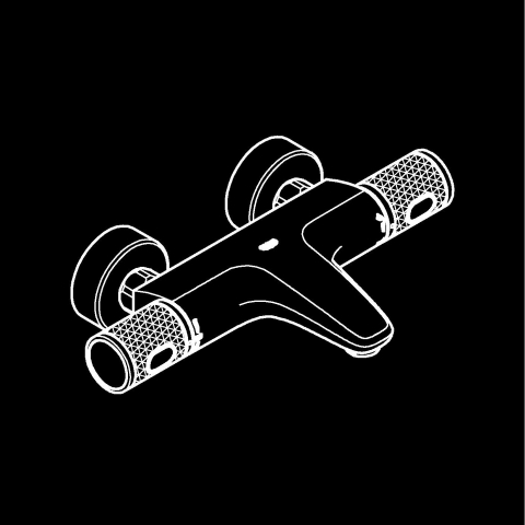 Baterie cada Grohe Grohtherm 1000 performance montare pe perete, cartus ceramic, diverter, termostat, filtru protectie, crom [4]