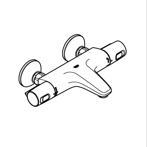 Baterie cada Grohe Precision trend, montare pe perete, termostat, cartus ceramic, diverter, protectie anti-reflux, limitator temperatura, negru mat [1]