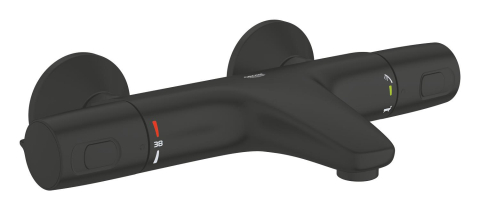 Baterie cada Grohe Precision trend, montare pe perete, termostat, cartus ceramic, diverter, protectie anti-reflux, limitator temperatura, negru mat [0]