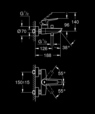 Baterie cada Grohe Start diverter, crom [2]