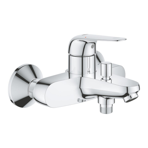 Obiecte sanitare - Baterie cada Grohe Swift montare pe perete, monocomanda, cartus ceramic, diverter, crom