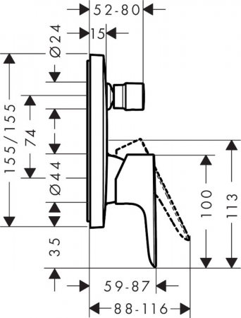 Baterie cada - dus Hansgrohe Talis E cu montaj incastrat necesita corp ingropat negru mat [1]