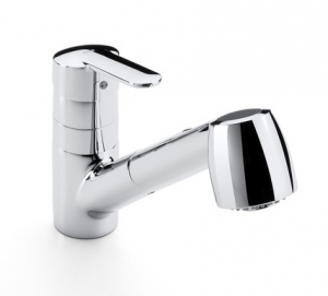Obiecte sanitare - Baterie cu monocomanda pentru spalator, cu pipa rotativa si dus retractabil, Roca Victoria