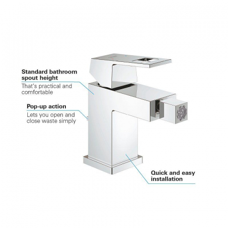Baterie de bideu cromata furtunuri flexibile Grohe Eurocube [2]