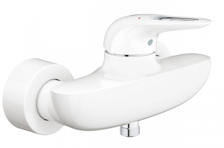Baterii monocomanda - Baterie dus alba maner decupat Grohe Eurostyle New