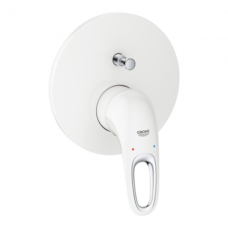 Baterii monocomanda - Baterie cada cu divertor cu 2 cai monocomanda alba Grohe Eurostyle