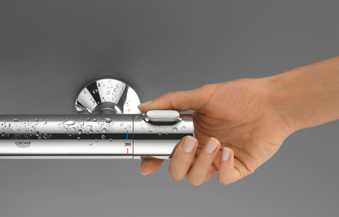 Baterie dus Grohe Precision cu termostat, cartus ceramic, montare pe perete, anit-oparire, crom [18]