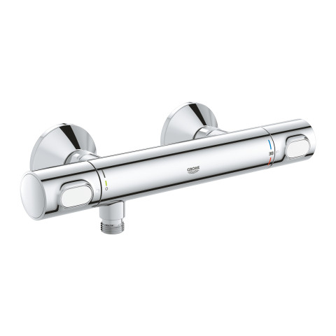 Obiecte sanitare - Baterie dus Grohe Precision cu termostat, cartus ceramic, montare pe perete, anit-oparire, crom