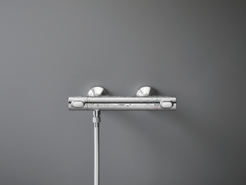 Baterie dus Grohe Precision cu termostat, cartus ceramic, montare pe perete, anit-oparire, crom [14]