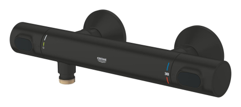 Baterie dus Grohe Precision cu termostat, cartus ceramic, montare pe perete, anit-oparire, negru mat [5]