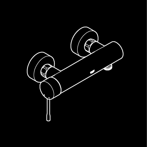 Baterie dus Grohe Essencce 1/2", montare pe perete, levier metalic, cartus ceramic, protectie anti-reflux, cupru lucios [2]